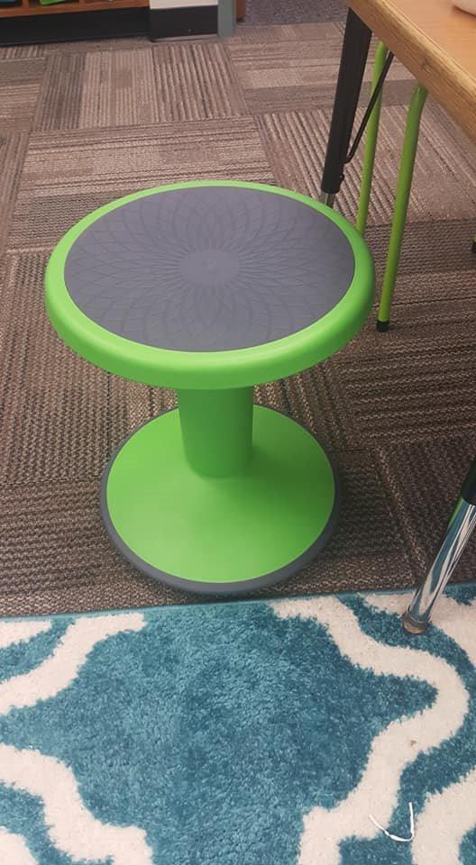 ECR4Kids SitWell Wobble Stool, Adjustable Height, Active Seating, Grassy Green customer photo 2