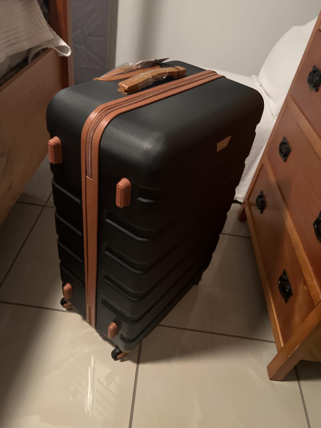 Coolife Luggage Set, Lightweight Durable Hardshell, 3 piece, Dark Green | suitcase set with 360° Spinner Wheels, TSA-approved Lock, Checked Family Travel, 20/24/28 Inch customer photo 1
