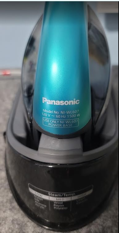 Panasonic Teal 360 Freestyle Cordless Iron NI-WL607 - Portable Steamer for Clothes with Ceramic Charging Base, Vertical Steam Irons, Compact Heavy Duty Press Ironing Machine, 2000 Watts customer photo 1