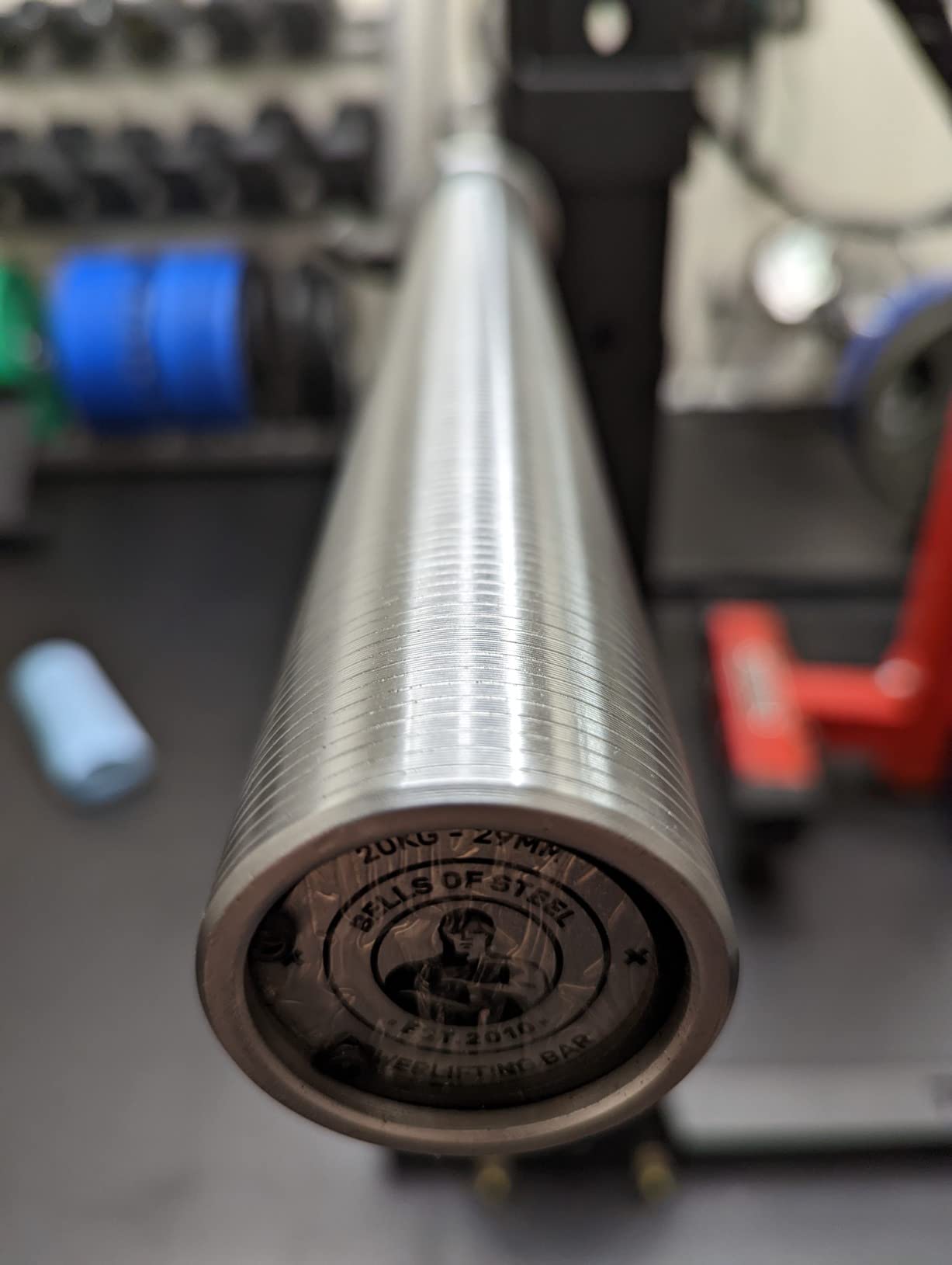 Powerlifting Bar 2.0 [Bells of Steel] Heavy-Duty Power Barbell, Olympic Bar for Powerlifting Barbell, Aggressive Knurling, 29mm Diameter, 44 lb, 1500lb Capacity, Barenaked customer photo 2