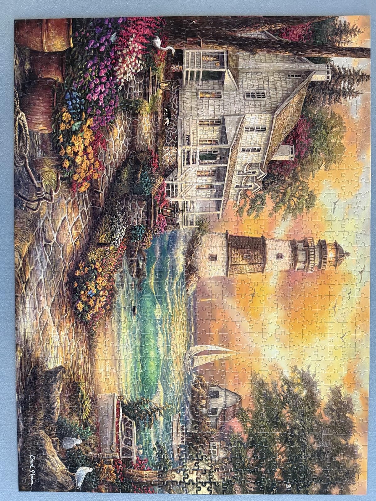 Buffalo Games - Cottage by the Sea - 1000 Piece Jigsaw Puzzle for Adults | Art by Chuck Pinson, Made in USA, Recycled Board, Finished Size 26.75 x 19.75 in, Includes Poster, Giftable, Frameable Art customer photo 2