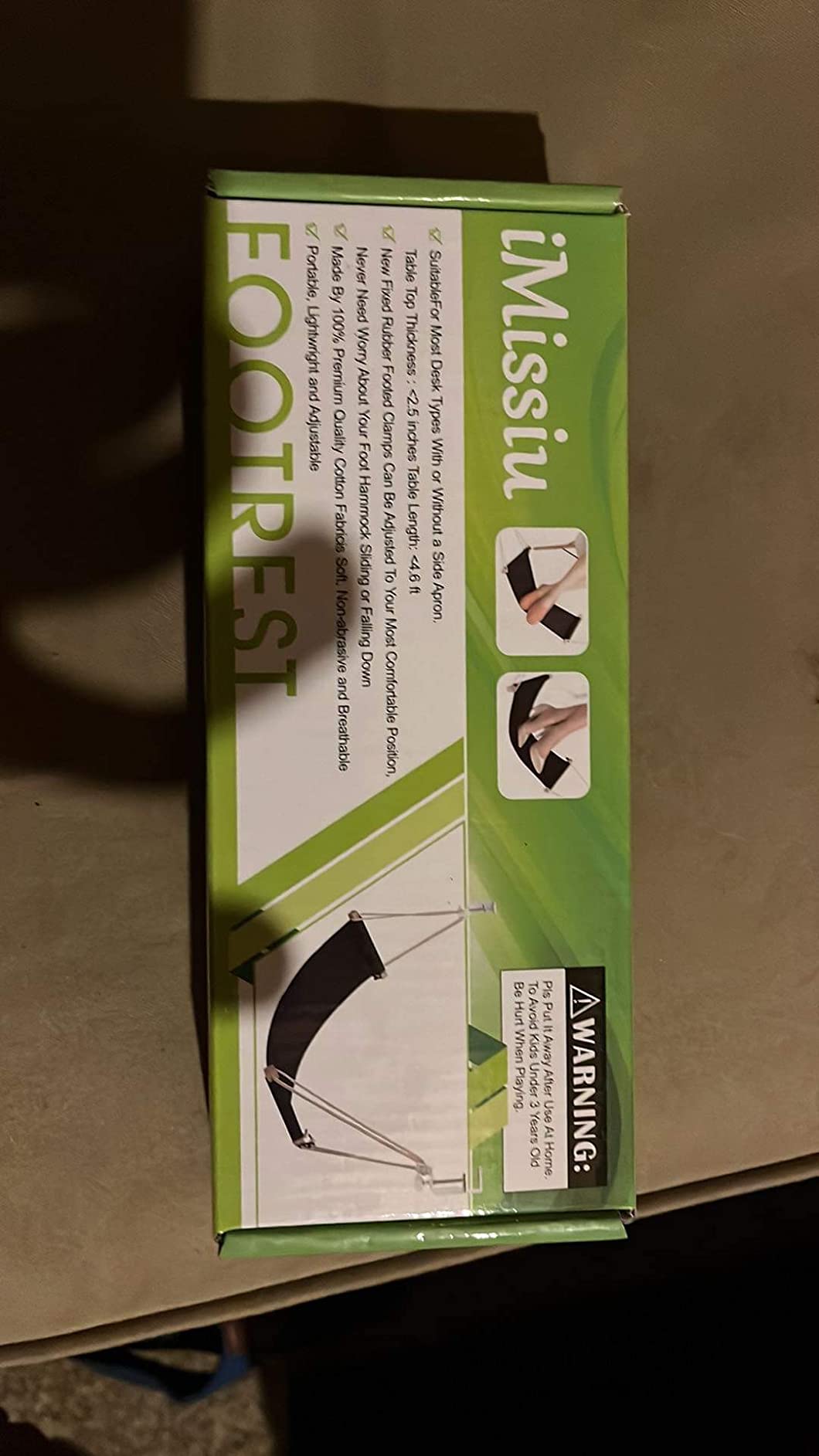 iMissiu Foot Hammock Under Desk Footrest, Adjustable Office Foot Rest Under Desk Hammock, Portable Desk Feet Hammock with Headphones Holder (Black) customer photo 2