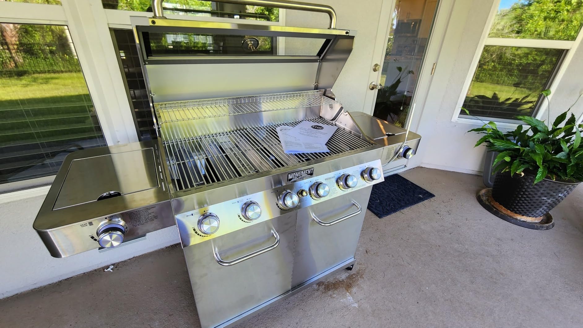 Monument Grills 77352 6+1 Burner Stainless Steel Cabinet Style Propane Gas Grill with Knob Controls, Side Burner, Built-In Thermometer, and Rotisserie Kit customer photo 2