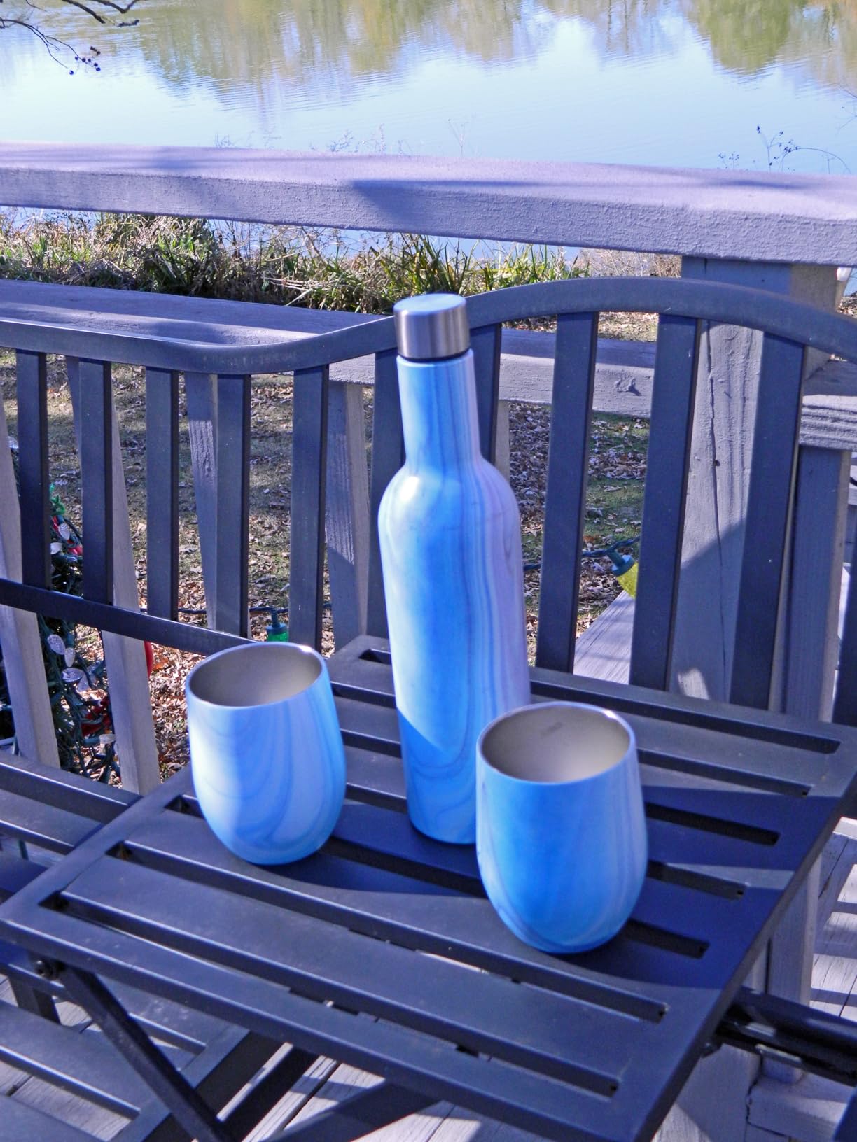 CHILLOUT LIFE 12 oz Stainless Steel Wine Tumblers 2 Pack - Double Wall Vacuum Insulated Wine Glasses Cups with Lids and Straws Set customer photo 2