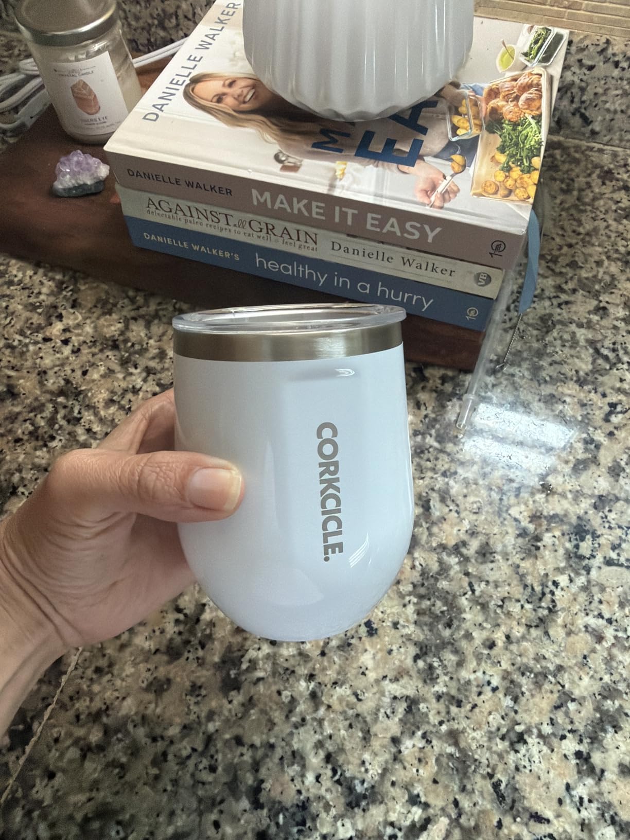 Corkcicle Stemless Wine Tumbler with Lid, 12oz, Walnut Wood customer photo 1