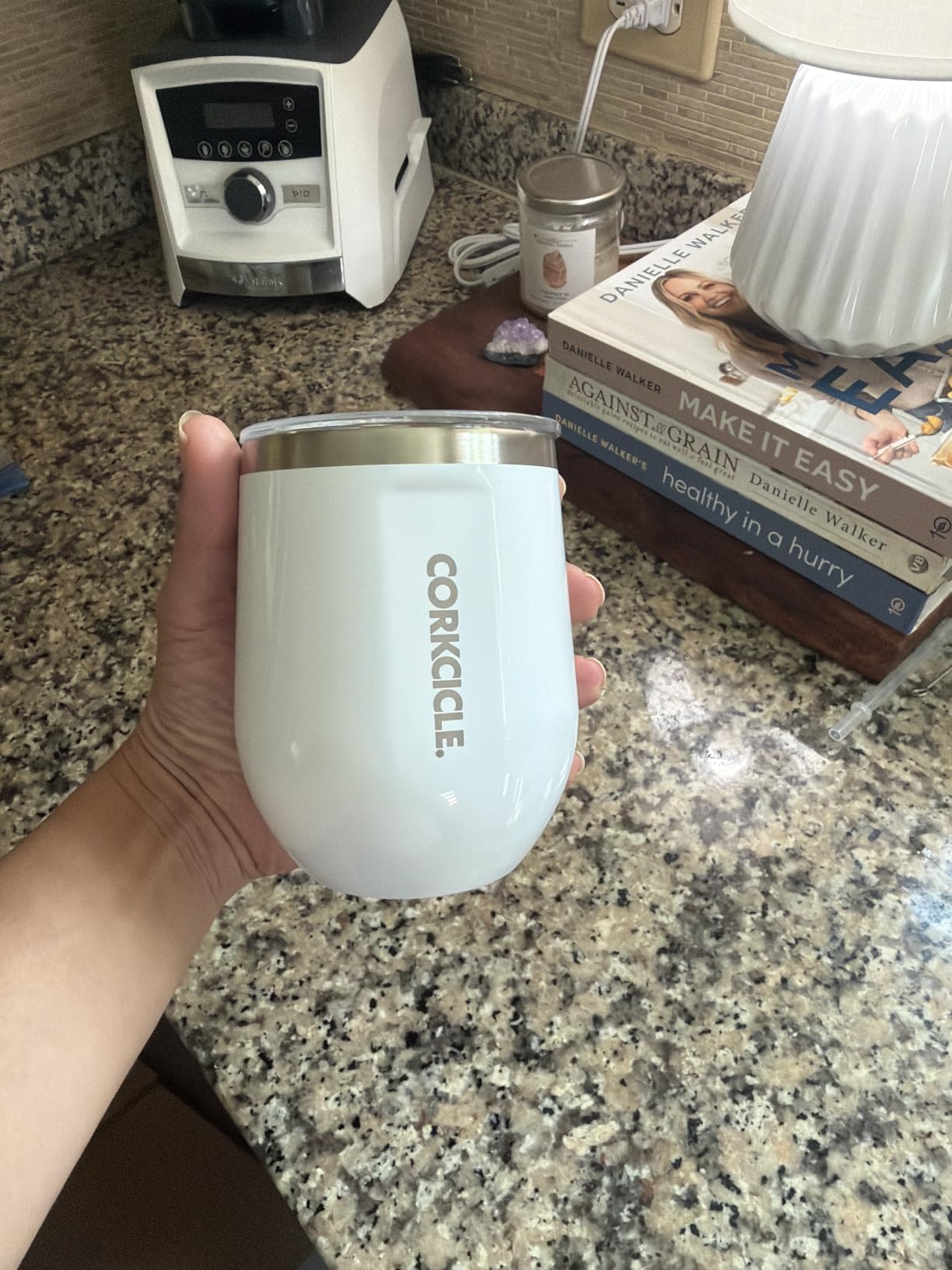 Corkcicle Stemless Wine Tumbler with Lid, 12oz, Walnut Wood customer photo 2
