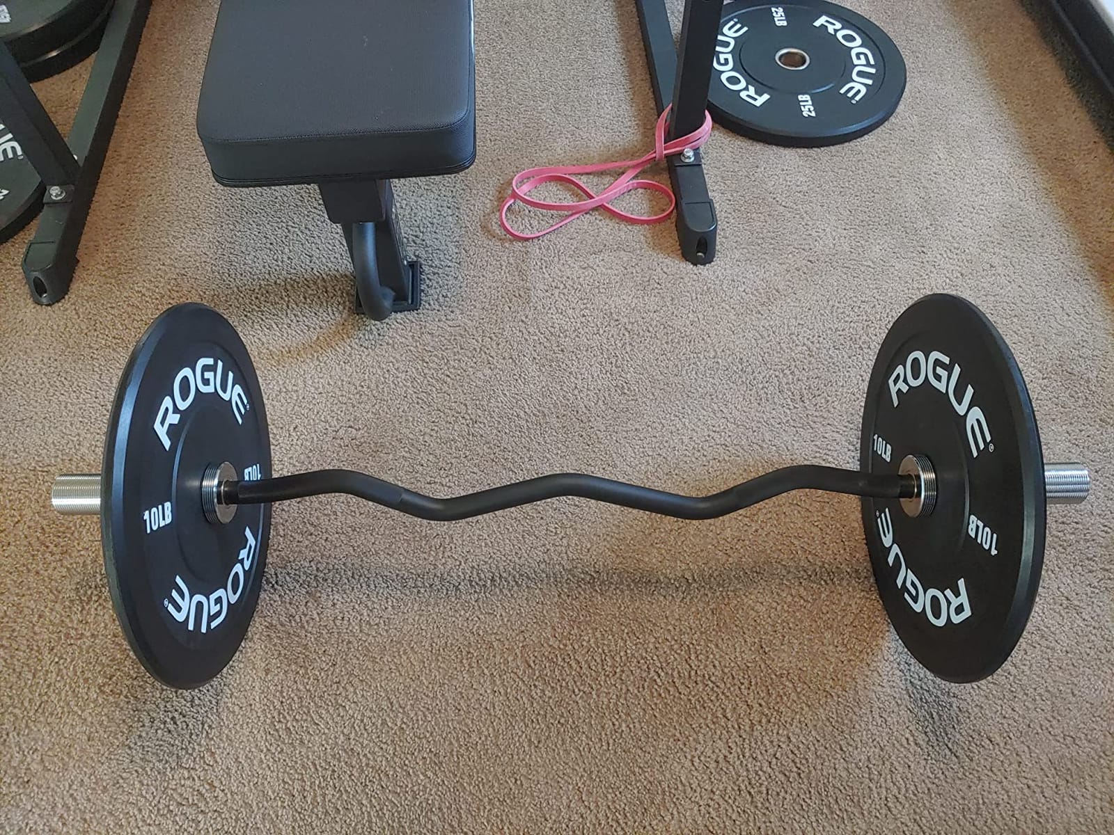 EZ Curl Bar Bells of Steel - Olympic 2 in Bicep Tricep Curling, 500 lb customer photo 2