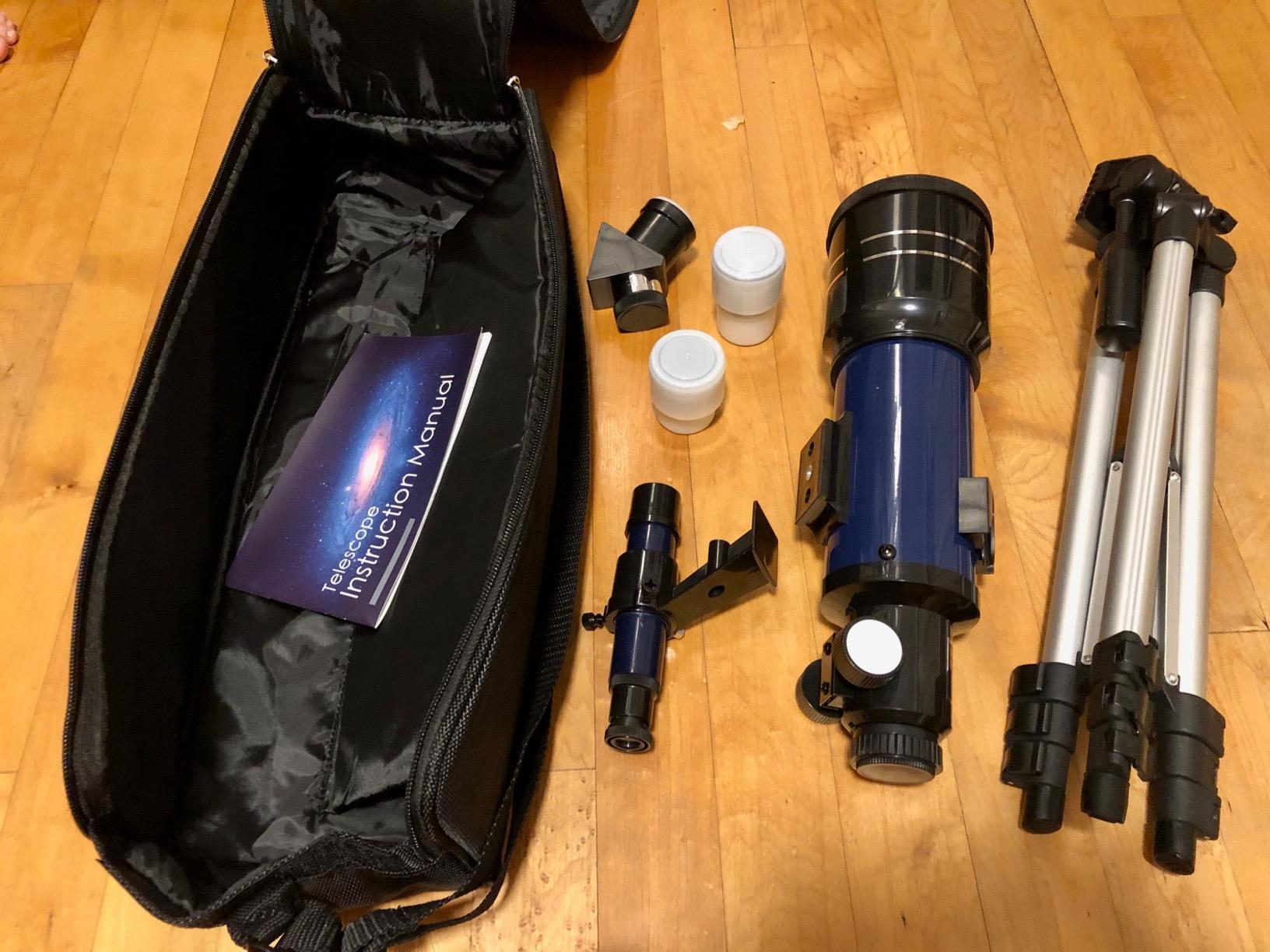 Telescope for Kids & Adults, 70mm Aperture 360mm Refractor (15X-150X) | Portable Telescope with Adapter, 2 Eyepieces, Finder Scope, Great Gift for Kids 8-12, Ideal for Astronomy Stargazing, Travel customer photo 1