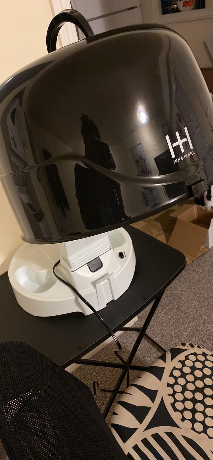 Annie Hot & Hotter Super Large Ceramic Ionic Hood Dryer - Professional Salon Hair Dryer with Adjustable Height, 3 Heat & Speed Settings, Portable Hooded Dryer for Rollers, Deep Conditioning & Styling customer photo 2