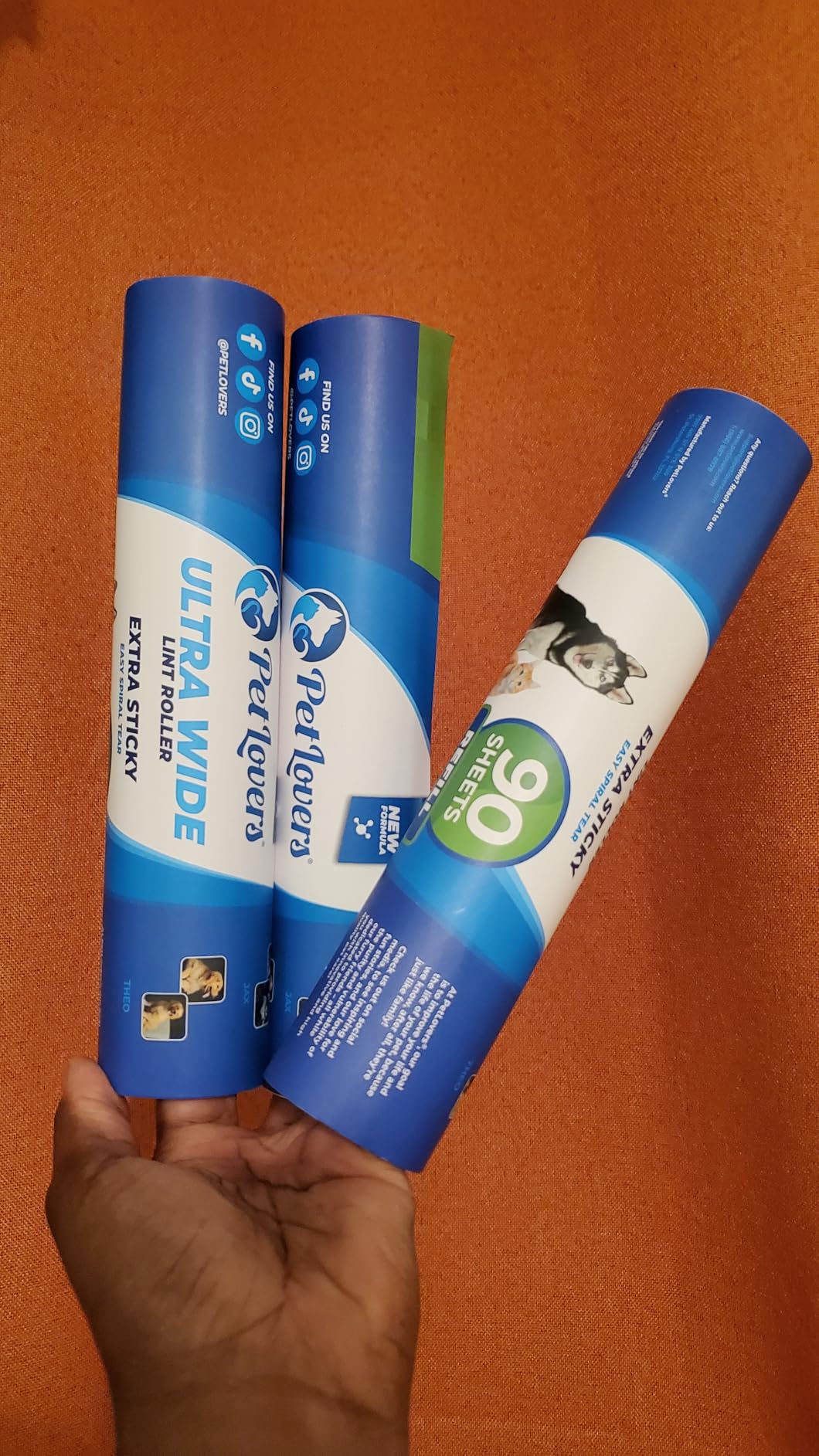 PetLovers Extra Sticky Lint Roller Mega Value Set 450 Sheets for Pet Hair Removal and Clothes, Dog and Cat Lint Remover 5 Pack customer photo 1