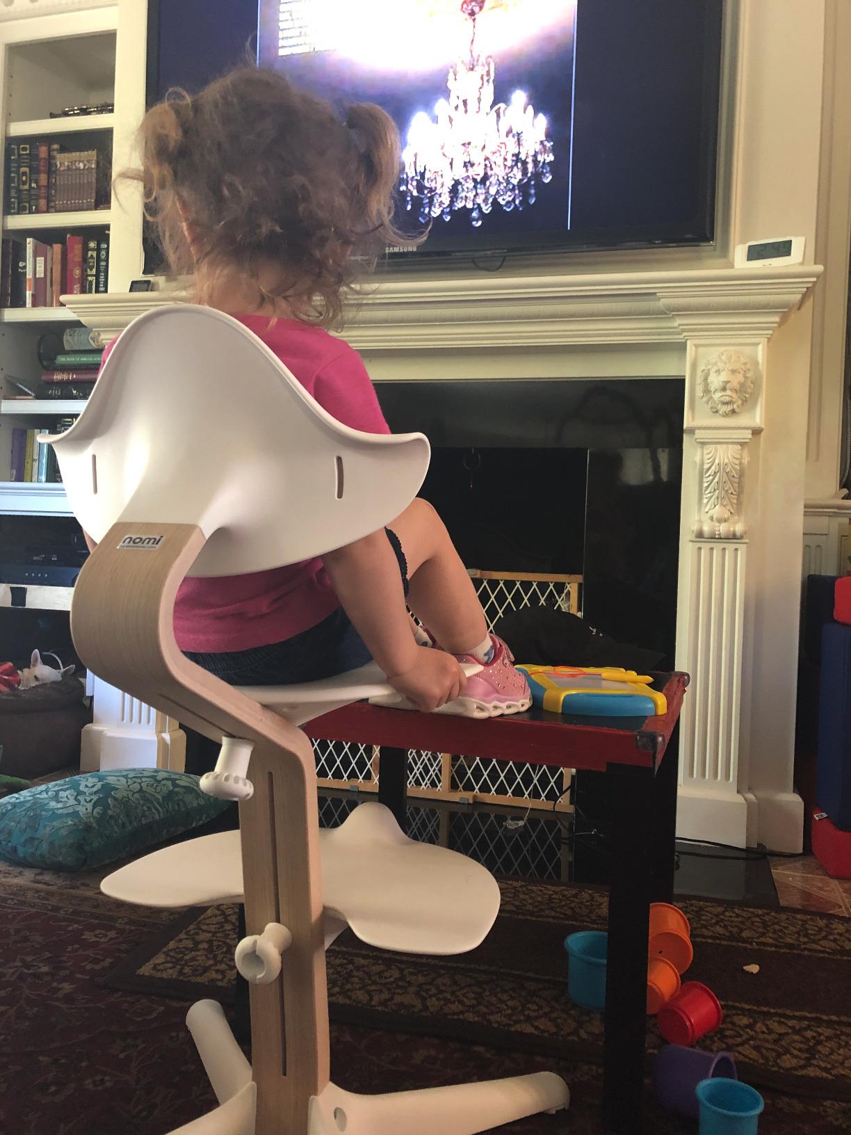 Nomi Chair by Stokke, White - Inspires Active Sitting - Tool-Free, Seamless Adjustability - Includes Stable Footrest & Anti-Tilt Wheels - Holds Up to 330 lbs customer photo 1