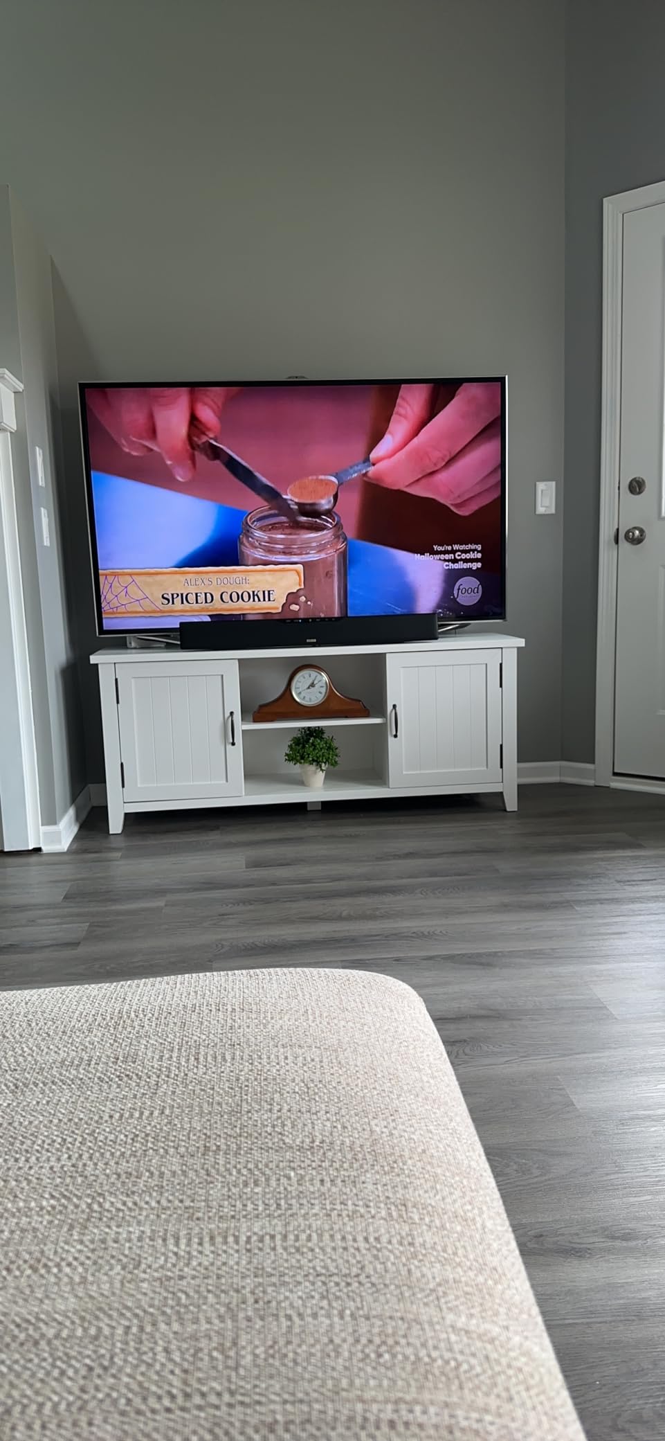 Walker Edison Buren Classic Grooved Door TV Stand for TVs up to 65 Inches, 58 Inch, White Oak customer photo 1