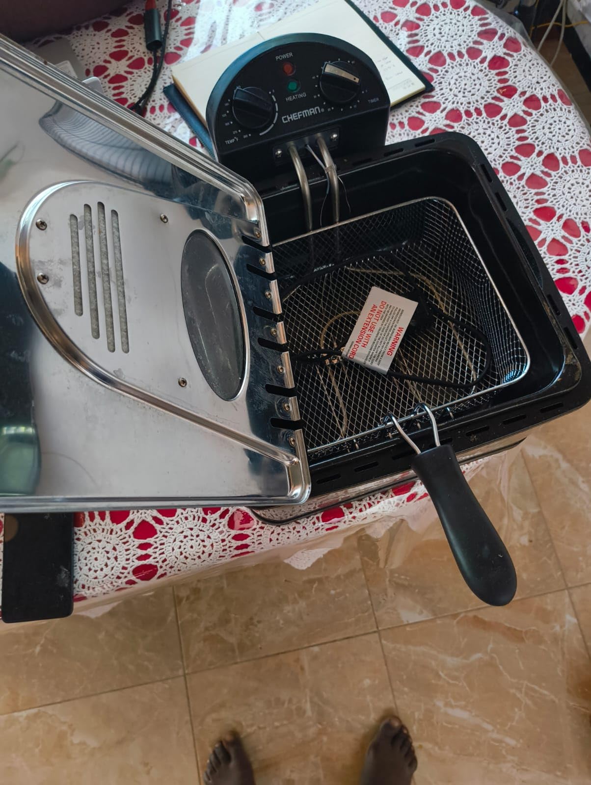 Chefman 4.5 Liter Deep Fryer w/Basket Strainer, XL Jumbo Size, Adjustable Temperature & Timer, Stainless Steel customer photo 2