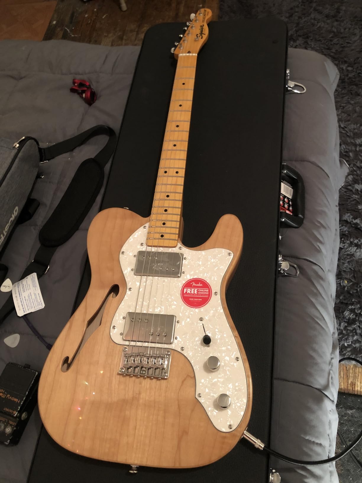 Squier Classic Vibe 70s Thinline Telecaster Electric Guitar, Natural | Semi-hollow electric guitar, maple fingerboard, vintage 70s tone, 2-year warranty, beginner to intermediate, natural finish customer photo 2