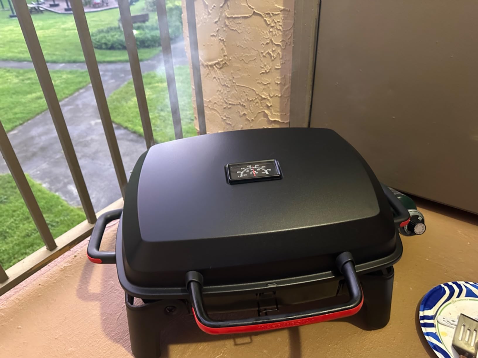 Megamaster Tabletop 1 Burner Gas Grill, Foldable Legs with Warming Rack customer photo 2