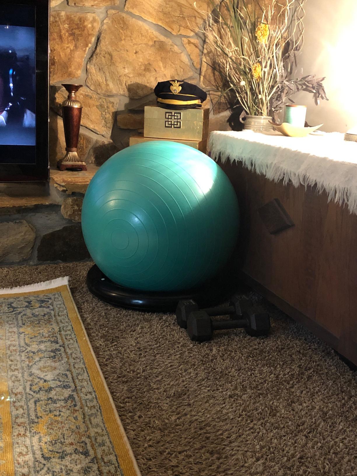 ProBody Pilates Yoga Ball Chair for Office, with Base | Stability Ring, 880 lb Anti-Burst, 65/75 cm Exercise Ball Chair, Home Office & PT Use, Pump customer photo 2