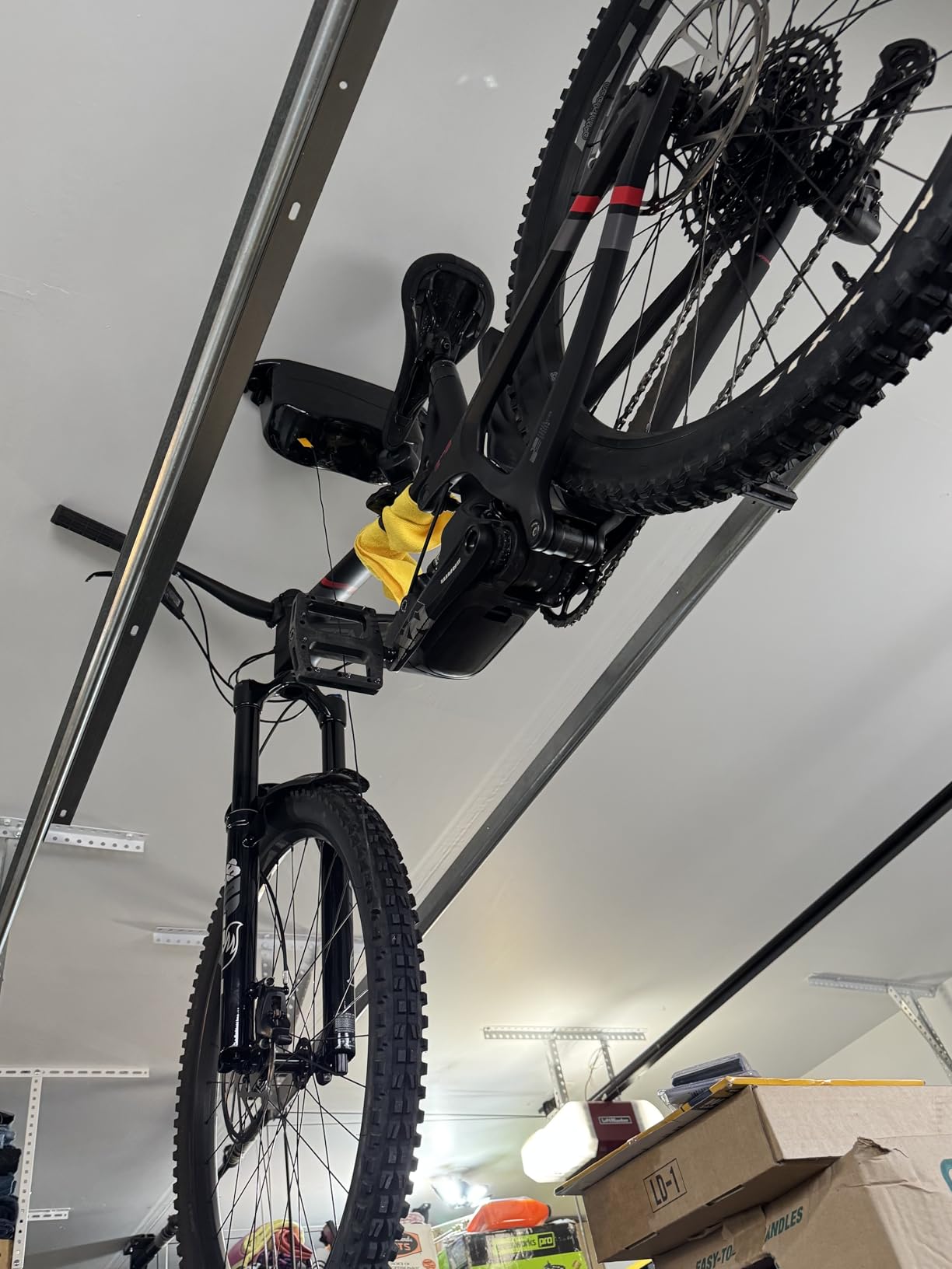 Spring-Powered Ceiling Bike Hoist and Rack for Effortless Storage | Hanging Bicycle Lift Without Electricity, Clumsy Ropes, or Manual Pulleys. Select 40lb or 25lb Capacity Model customer photo 1