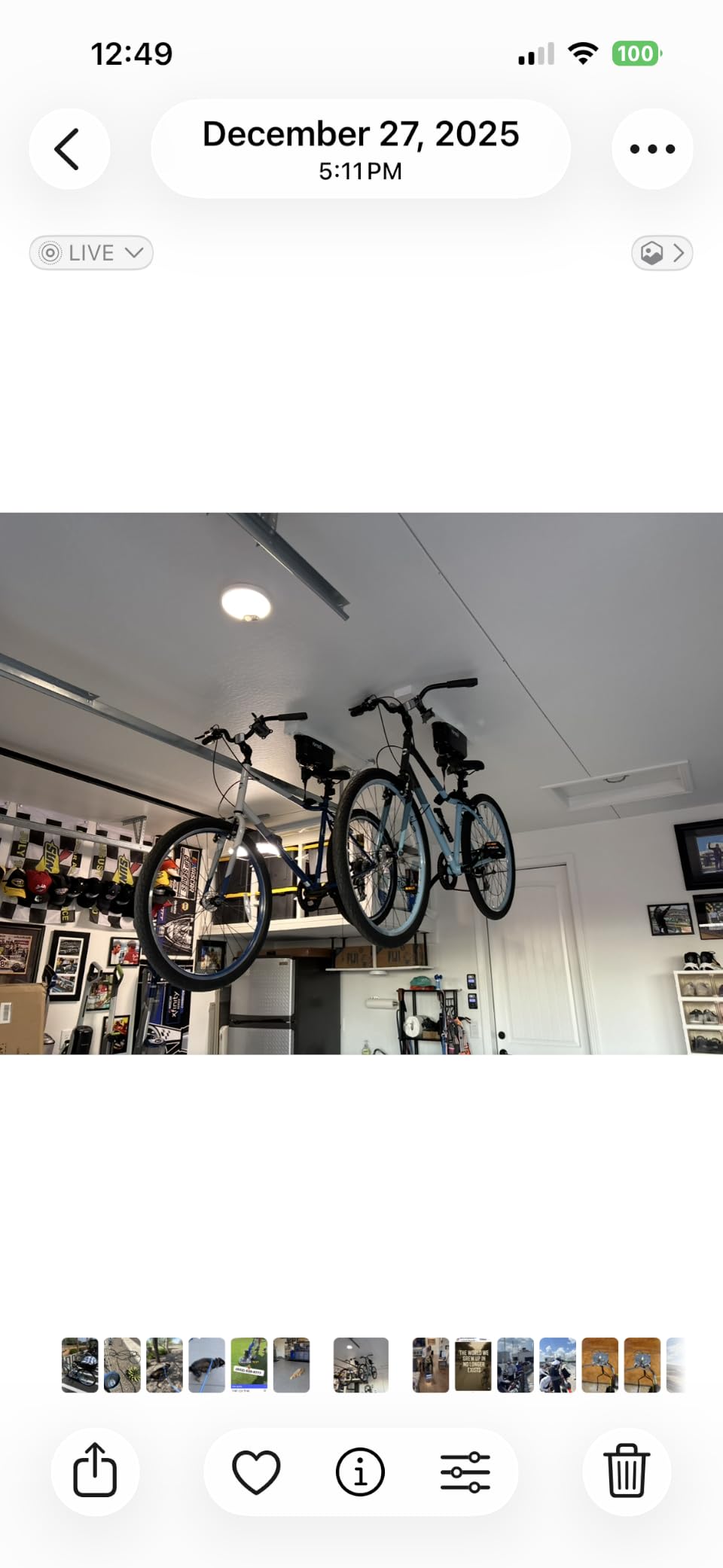 Spring-Powered Ceiling Bike Hoist and Rack for Effortless Storage | Hanging Bicycle Lift Without Electricity, Clumsy Ropes, or Manual Pulleys. Select 40lb or 25lb Capacity Model customer photo 2