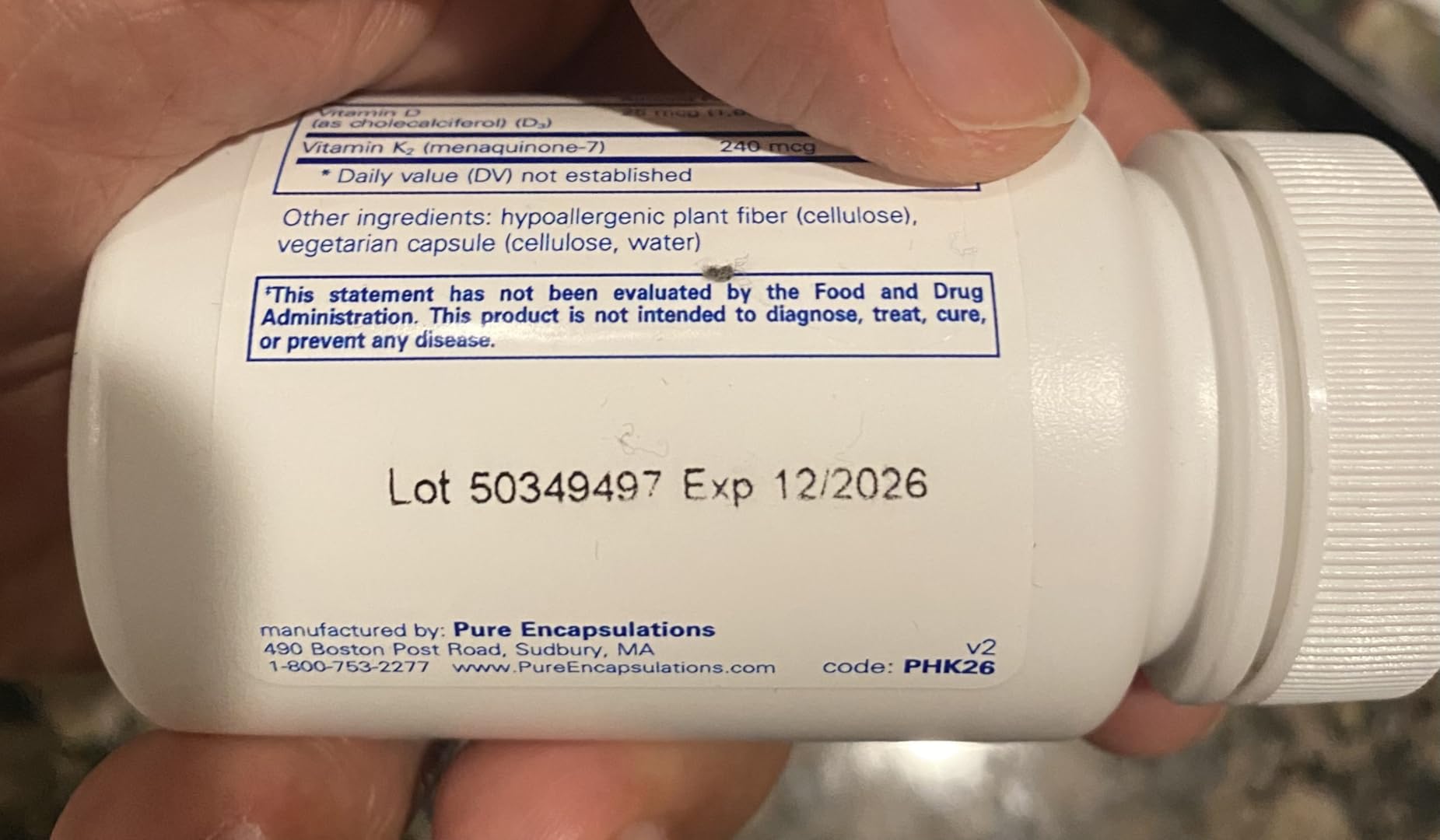 Pure Encapsulations PureHeart K2D, 60 Capsules - Heart Health Supplement with Vitamin K2 and D3, MK-7 customer photo 1