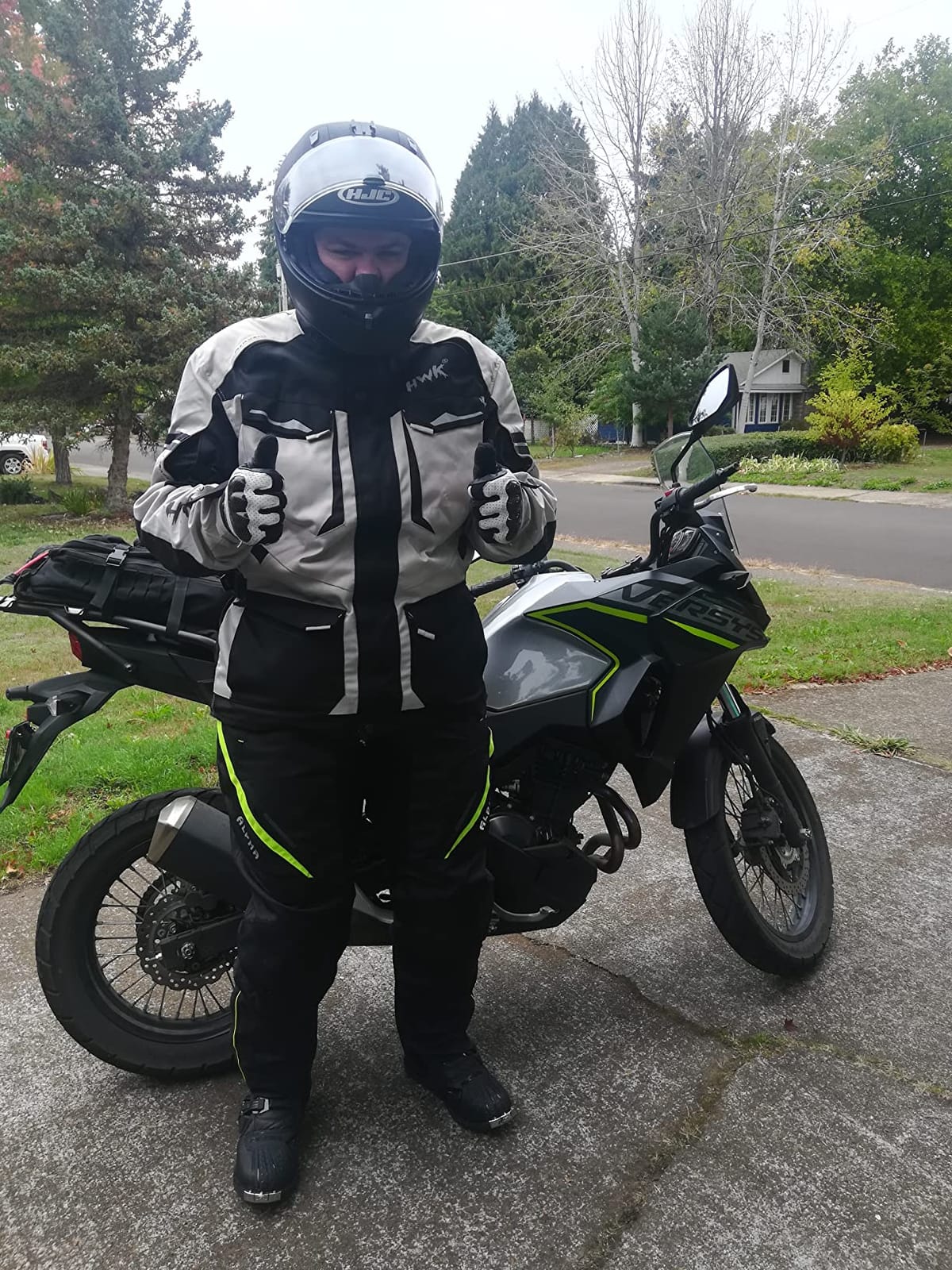 HWK Adventure Motorcycle Jacket Men with CE Armor, 600D Cordura, All-Season | 600D Cordura, Water-Resistant, CE Armor at shoulders, elbows, & back, Detachable Thermal Liner customer photo 2