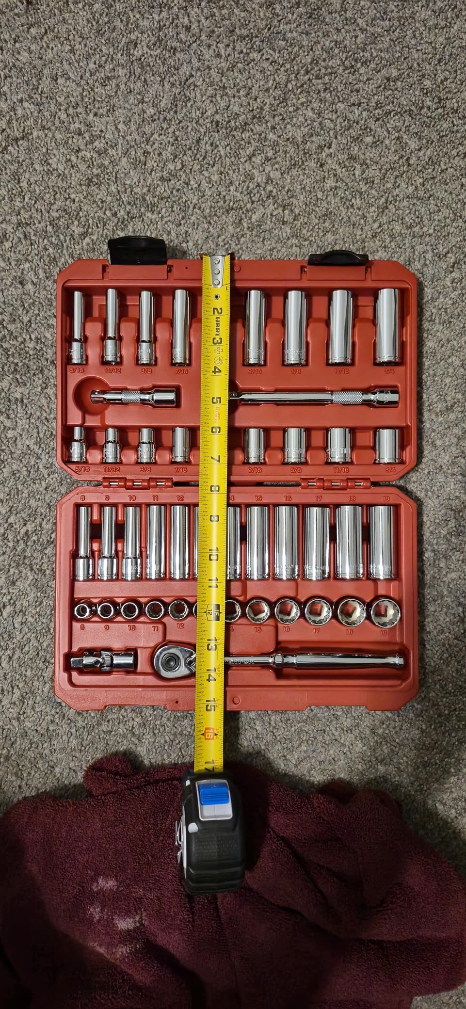 TEKTON 3/8 Inch Drive 12-Point Socket and Ratchet Set, 46-Piece | SKT15302 customer photo 1