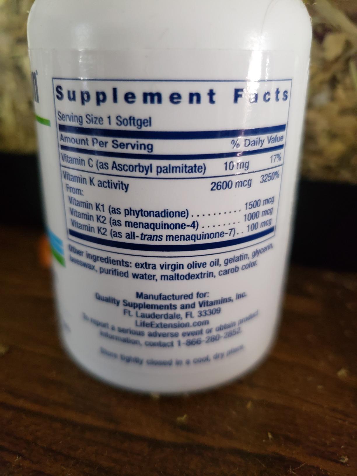 Life Extension Super K, Vitamin K Supplement, 2000 Mcg Vitamin K and 1180 Mcg Vitamin K2, Heart Health, Once-Daily, 90 Softgels customer photo 2