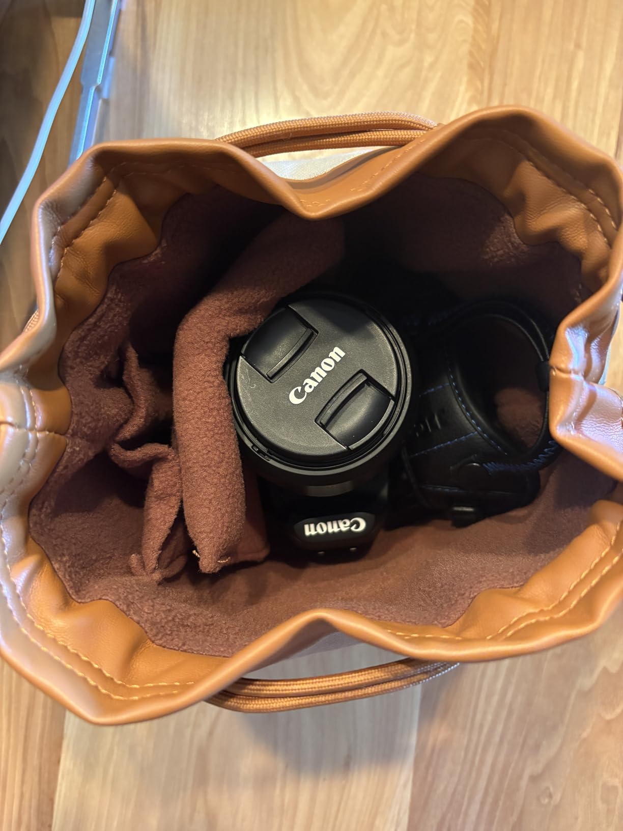 S-ZONE Soft Camera Bag DSLR Insert Handbag Drawstring Lens Case Compatible with Canon Nikon Sony customer photo 2