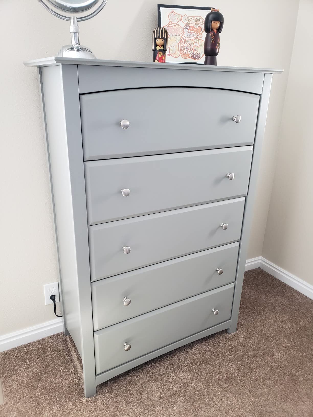 Storkcraft Kenton 5 Drawer Dresser, Pebble Gray | GREENGUARD Gold Certified, Dresser for Kids Bedroom, Includes Safety-Focused Interlocking Drawer System customer photo 1