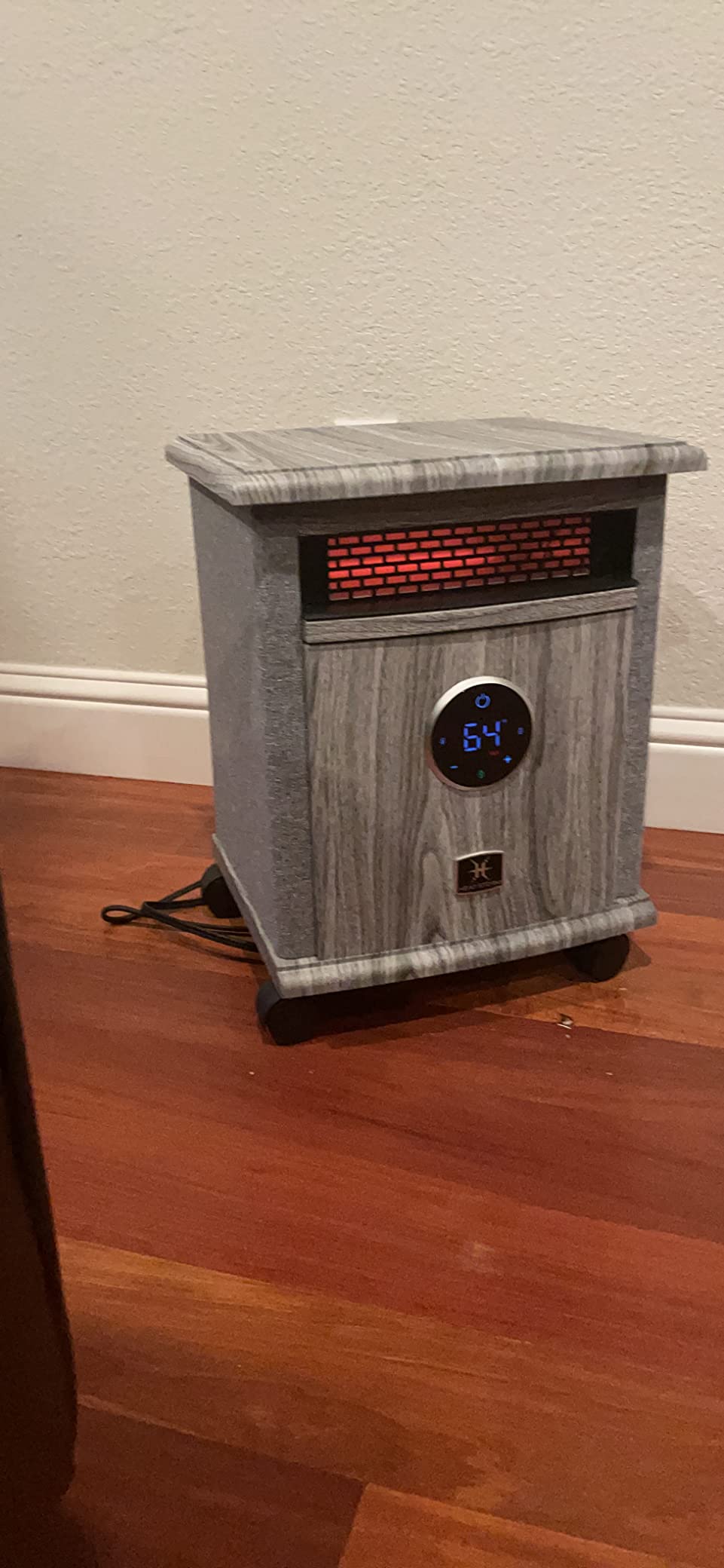 Heat Storm Portable Electric Space Heater, 1500-Watt Cabinet Infrared Quartz Element Heater With Digital Thermostat, Remote Control, washable Filter Modern Design customer photo 2