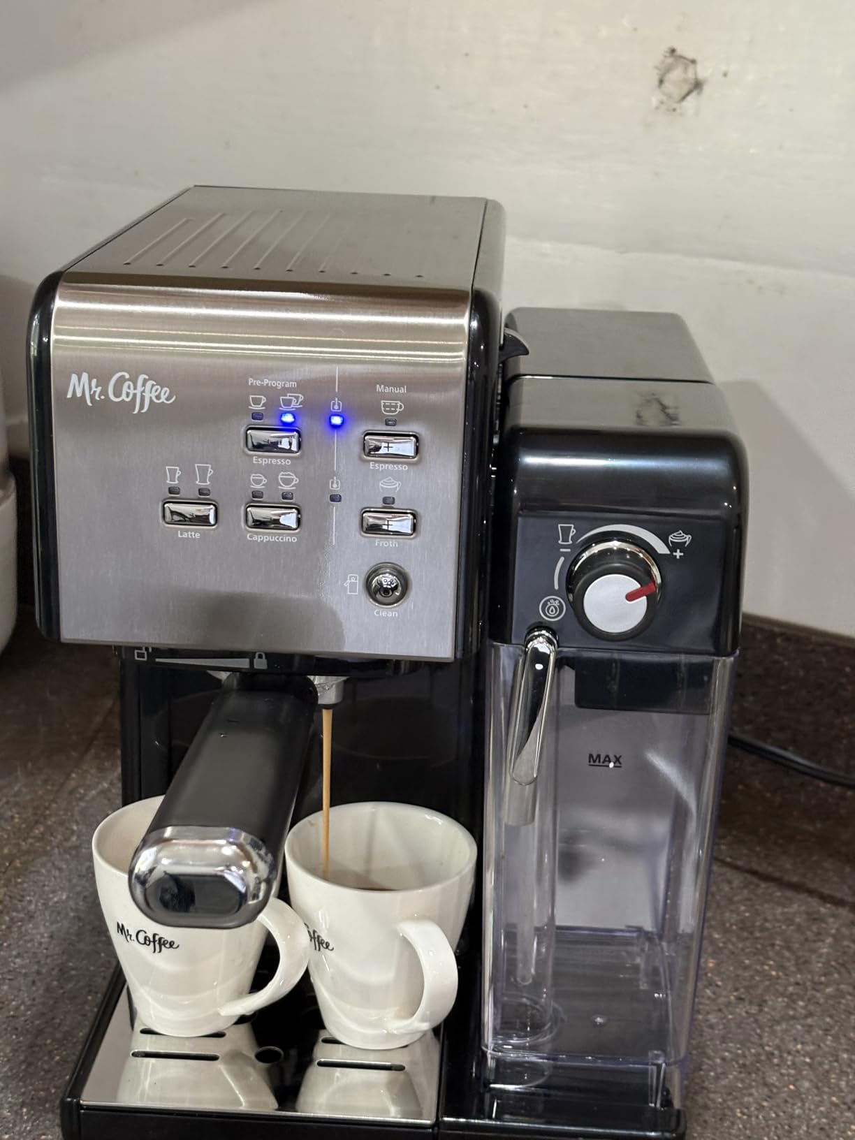 Mr. Coffee One-Touch Coffee House Espresso and Cappuccino Machine in Black Stainless customer photo 1