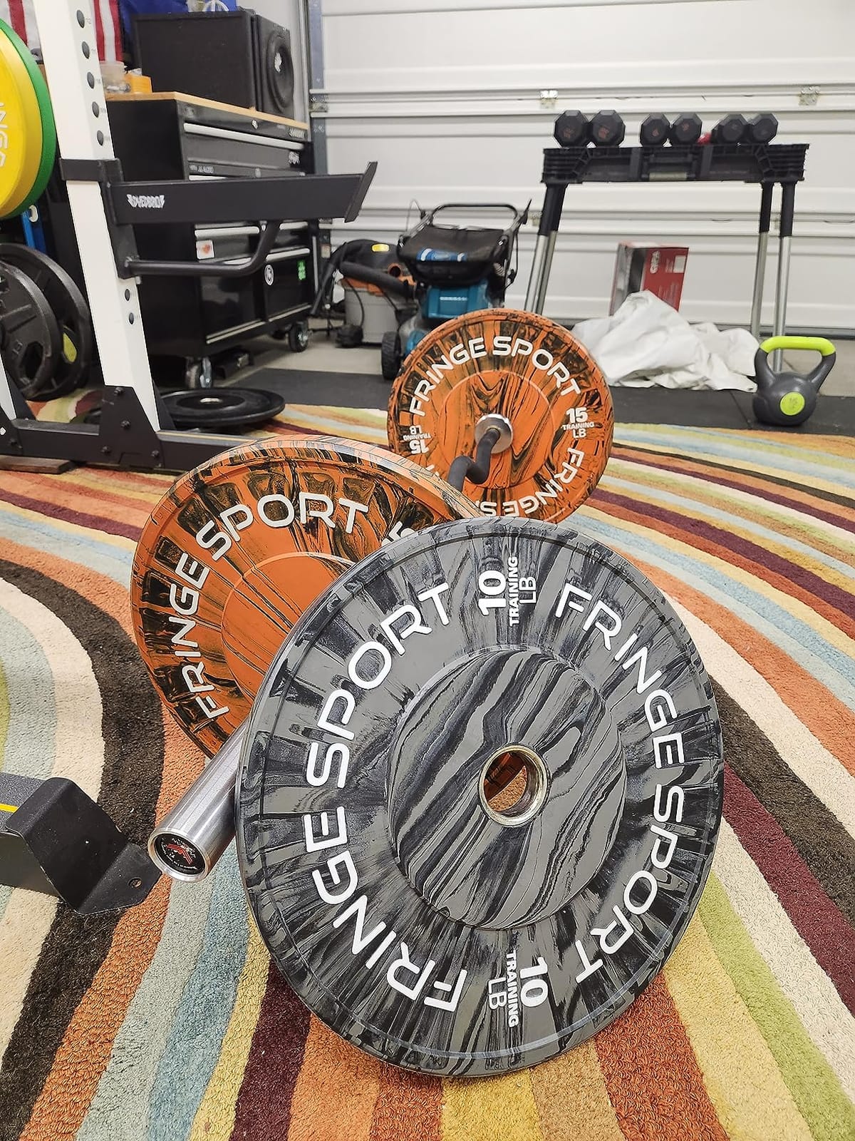 FringeSport Savage Bumper Plates Set and Pairs - Olympic Weight Plate - Rubber Weight Plates with Steel Insert Strength Training Plate (10lb - 460lb) customer photo 1