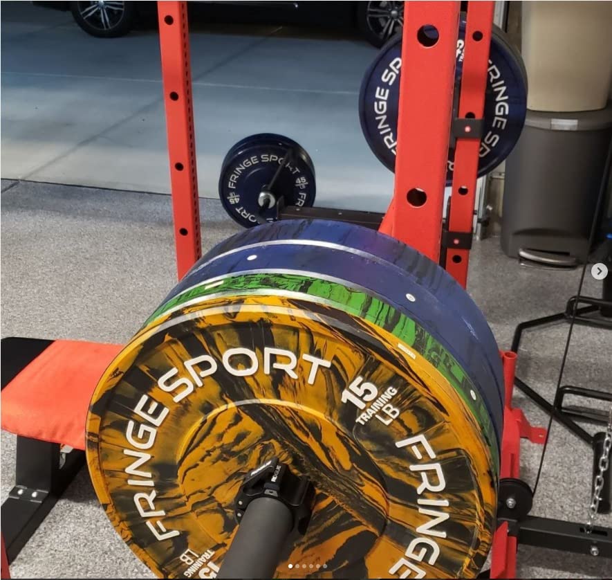 FringeSport Savage Bumper Plates Set and Pairs - Olympic Weight Plate - Rubber Weight Plates with Steel Insert Strength Training Plate (10lb - 460lb) customer photo 2