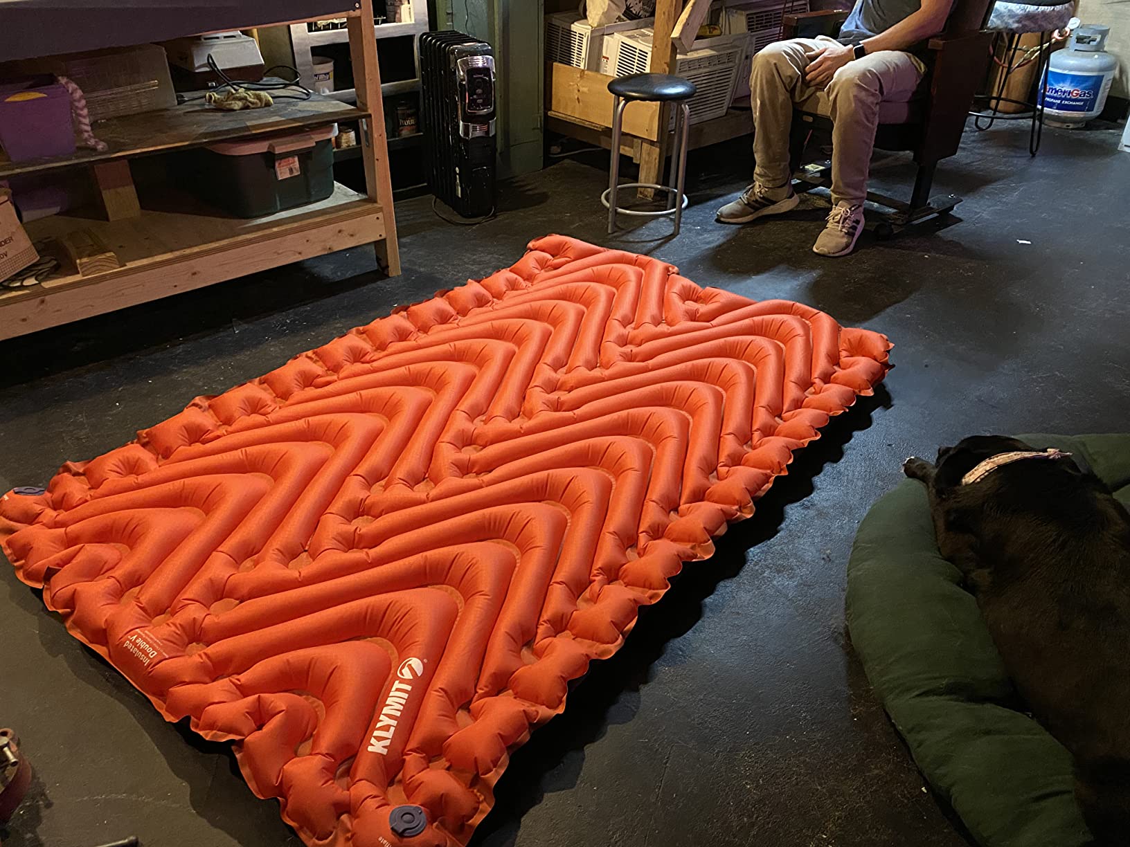 KLYMIT Insulated Static V SUMMIT Double Inflatable Sleeping Pad | Thick, Lightweight, Easy to Inflate, Foldable Air Bed for Camping & Backpacking, Chartreuse customer photo 1