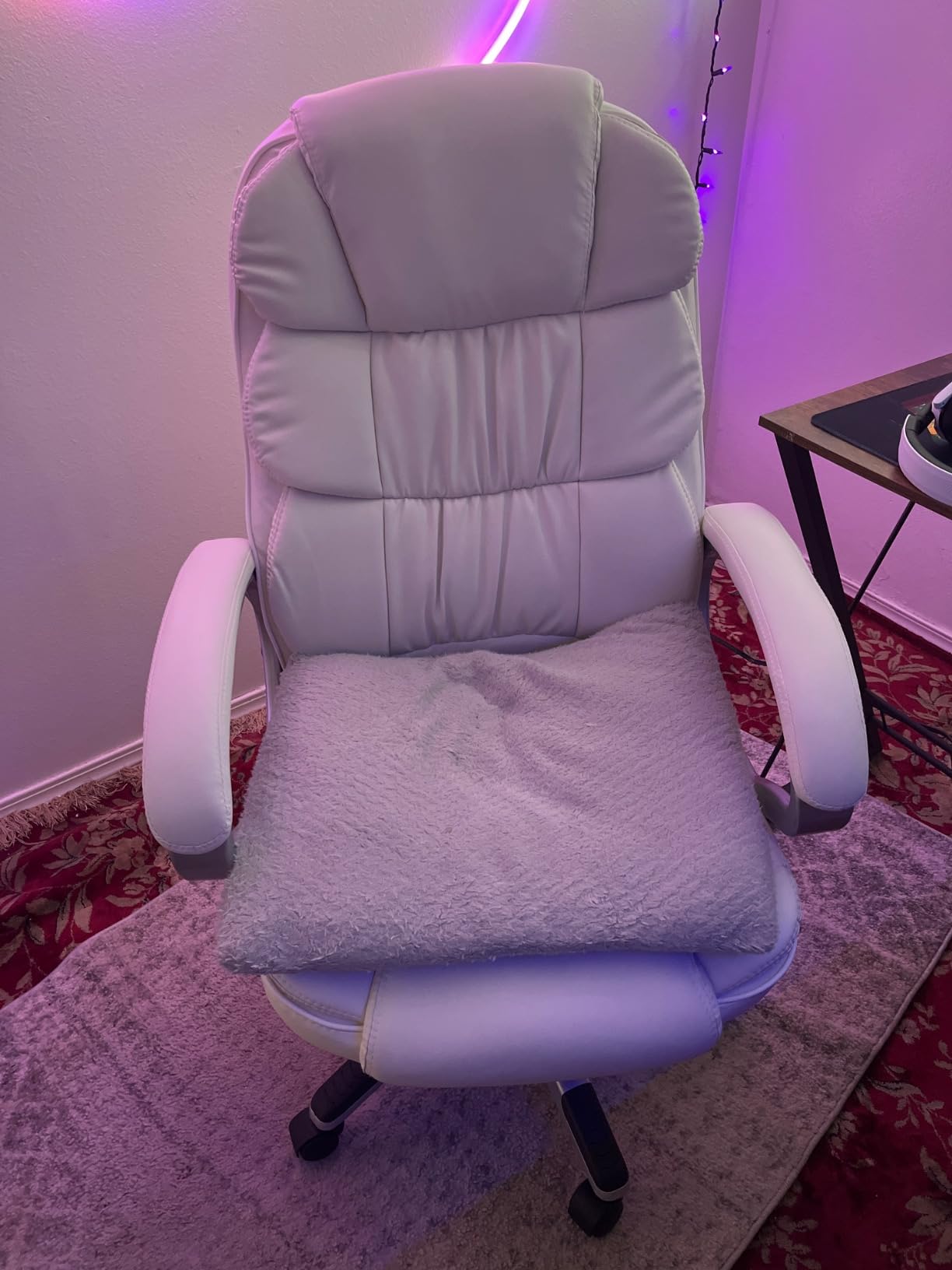 Homall Office Chair High Back Computer Chair Ergonomic Desk Chair, PU Leather Adjustable Height Modern Executive Swivel Task Chair with Padded Armrests and Lumbar Support (Brown) customer photo 2