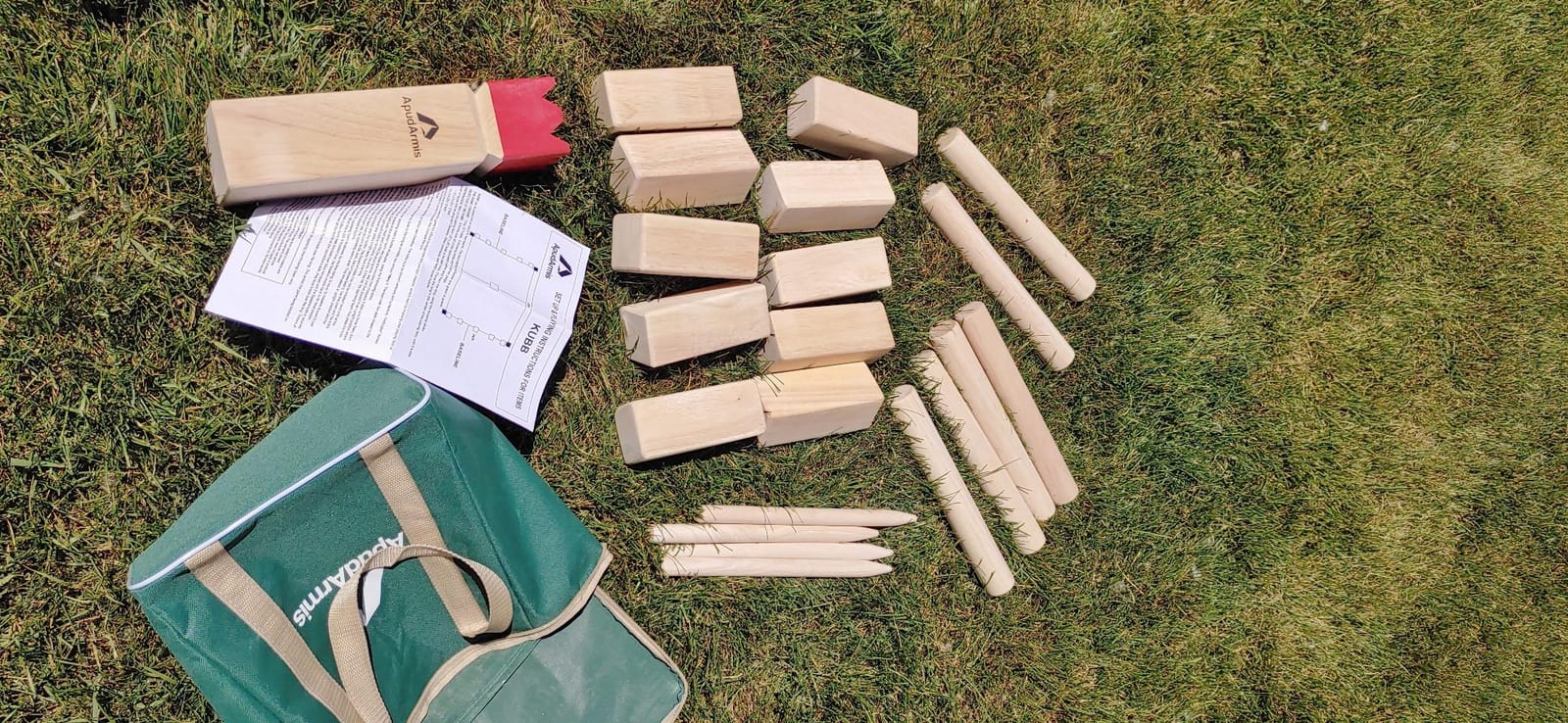 ApudArmis Kubb Yard Game Set, Viking Chess Outdoor Clash Toss Yard Game with Carrying Case - Rubber Wooden Backyard Lawn Games Set for Teenagers Adults Family customer photo 1