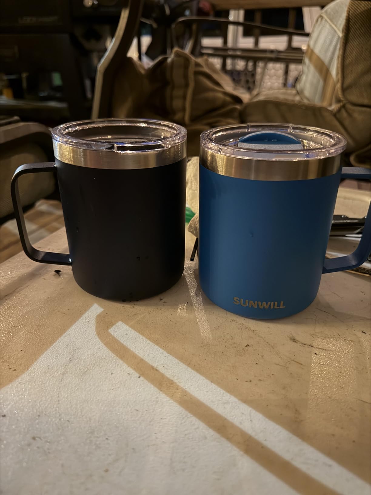 SUNWILL Travel Coffee Mug with Lid, Insulated Tumbler with Handle, 14 oz Stainless Steel Cup for Ice, Water, Tea, Rose Gold customer photo 1