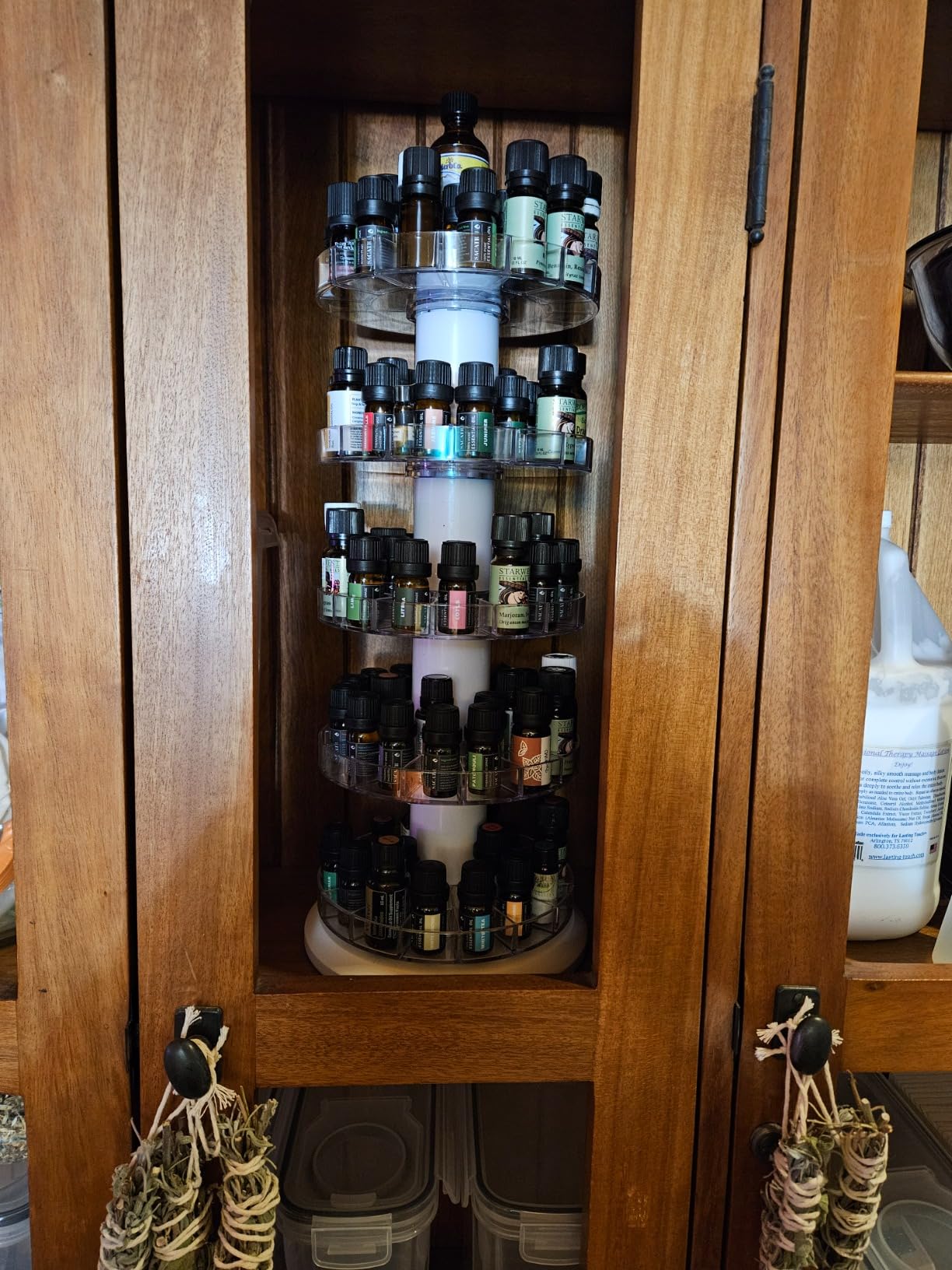 J JACKCUBE DESIGN Rotating Essential Oil Display Stand Spinning Rack for 75 Bottles(up to 120) Organizer 5 Tier Storage Holder -MK505A customer photo 2