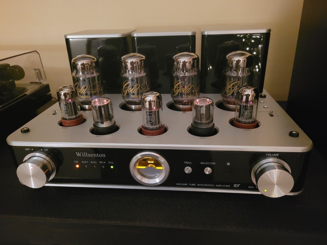 R8 KT88 x4 Tube Amplifier Hi-Fi Integrated Vacuum Tube Amp with Headphone Output KT88, EL34 Replaceable (Black) customer photo 2