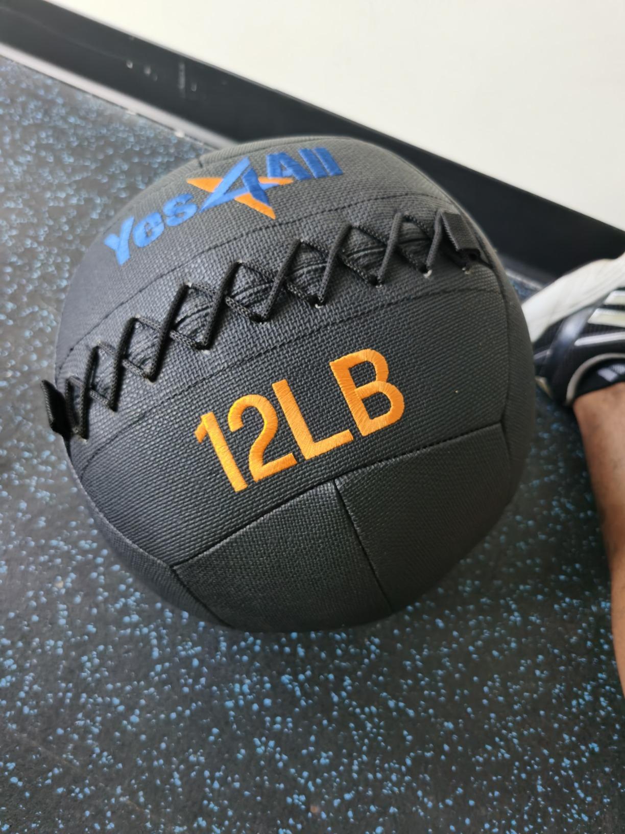 Yes4All Wall Ball, Soft Leather Weighted Iron Sand Ball for Dynamic Multifunctional Exercise, 6 LB - 30 LB customer photo 2