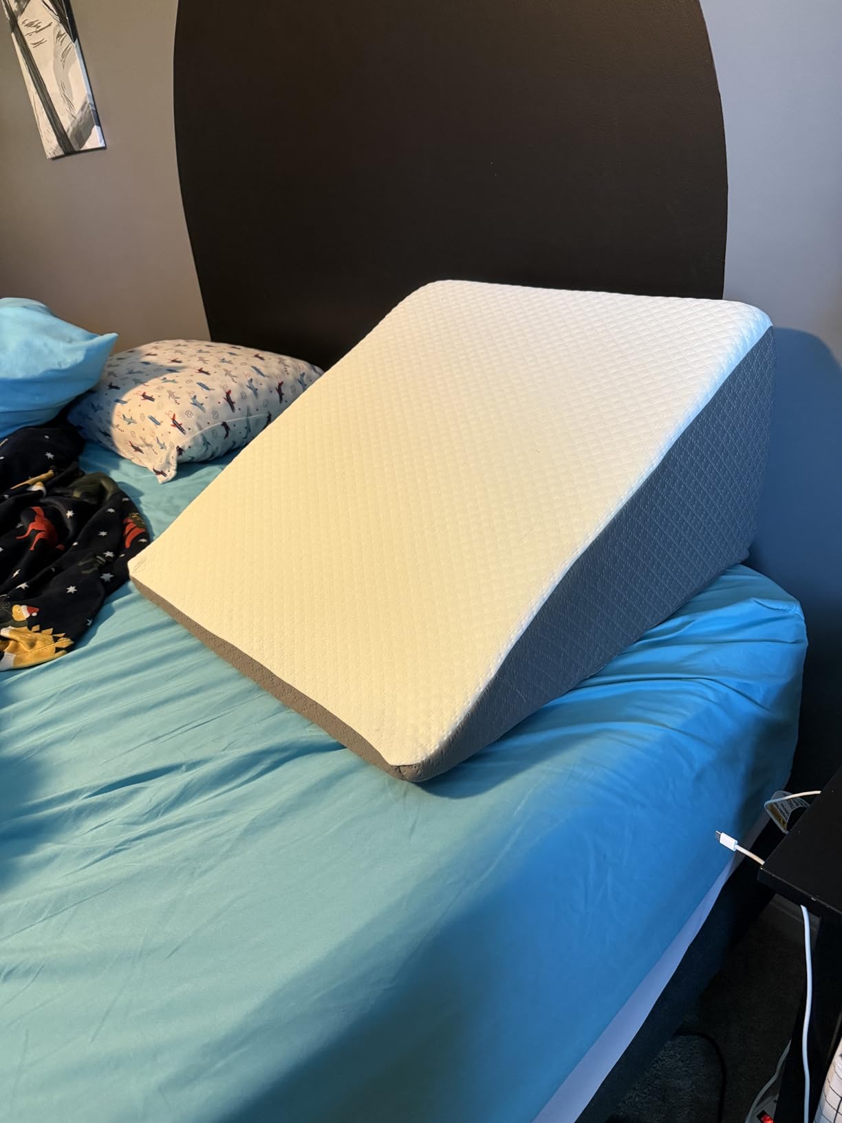 Kolbs Bed Wedge Pillow for Sleep Apnea, FSA Eligible Acid Reflux, and Back Pain Relief, with Chic Jacquard Cover - Headboard Wedges for Sleeping (Standard Wedge 12