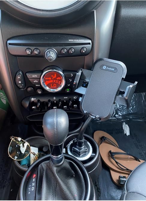 andobil Military-Grade Cup Holder Phone Holder, Solidest Metal Gooseneck Universal Cup Phone Holders for Your Car Truck Golf, 360° Adjustable Cup Holder Cell Phone Mount for iPhone Samsung Google customer photo 2