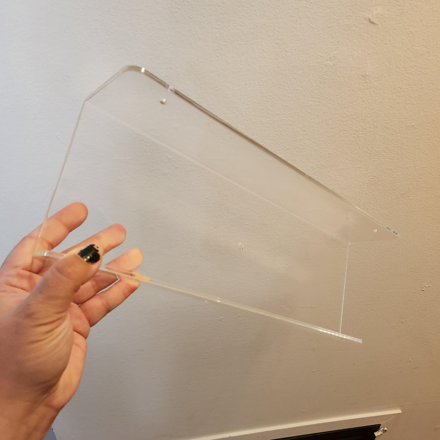 Sooyee 6 Pack Acrylic Floating Wall Shelves, 15 Inch | Funko Pop Display Shelf, Invisible Kids Book Shelf, Picture Ledge Shelf Decor, Clear Plastic customer photo 2