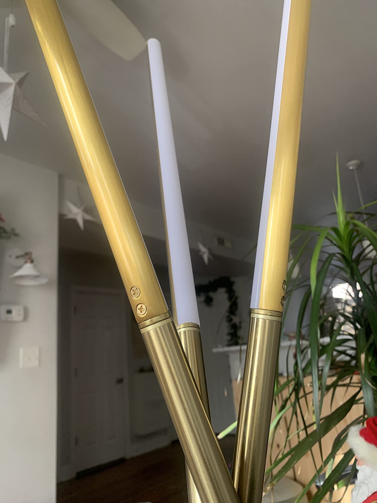 Brightech Stix LED Tripod Floor Lamp for Living Room - Dimmable Modern Standing Lamp, with 3 Lights for Bedroom - Contemporary Office Lighting- Gold / Antique Brass customer photo 1