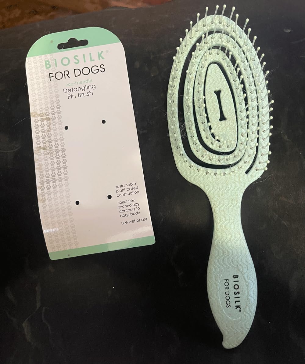 BioSilk for Pets Eco-Friendly Detangling Pin Brush for Dogs | Gentle grooming brush removes knots and tangles, supports healthy coats for all dog breeds customer photo 2