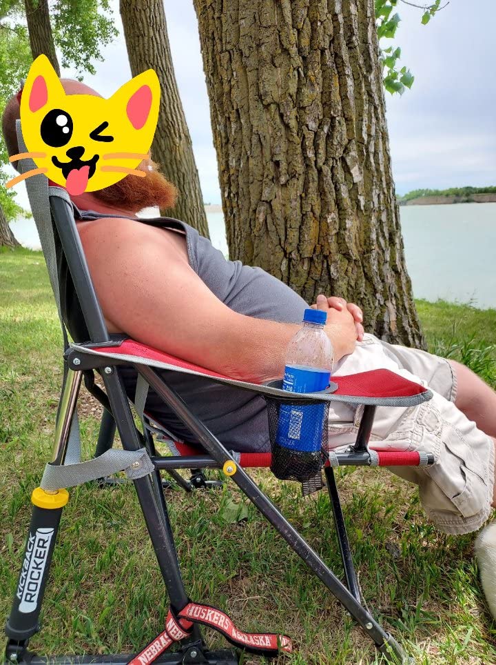 GCI Outdoor Kickback Rocker Camping Chair | Portable Folding Rocking Chair with Durable Armrests, Drink Holder & Relaxed Lowered Seat for Comfort - Loden Green customer photo 1