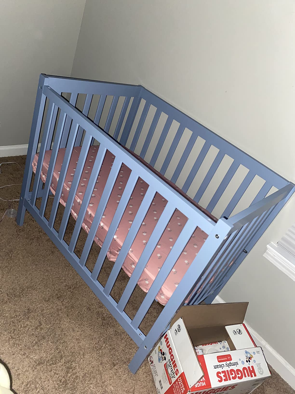 Dream On Me Edgewood 4-in-1 Convertible Mini Baby Crib in Cool Grey customer photo 2
