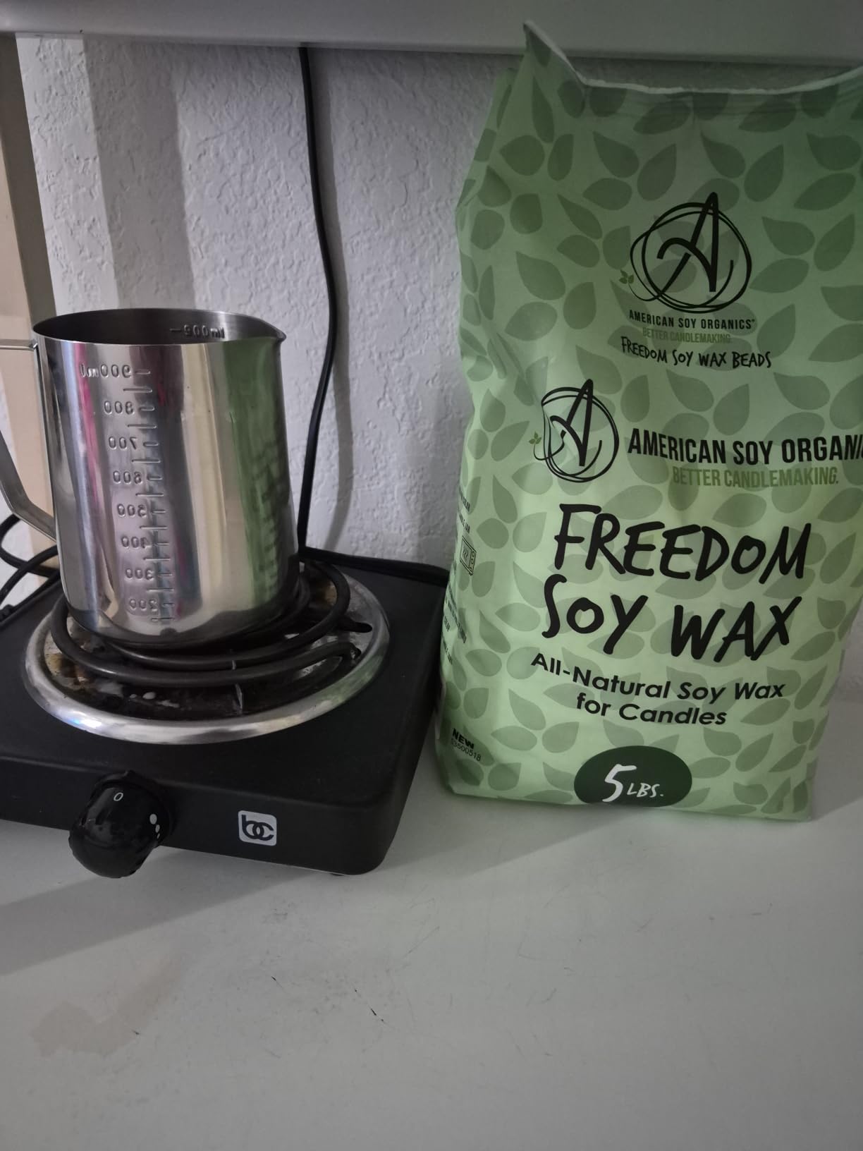 American Soy Organics Freedom Soy Wax Beads, All-Natural Candle Wax, 5 lbs | DIY Candle Making Supplies Ideal for Container Candles, Tealights & Wax Melts, Paraffin-Free, Beeswax-Free, Microwavable customer photo 2