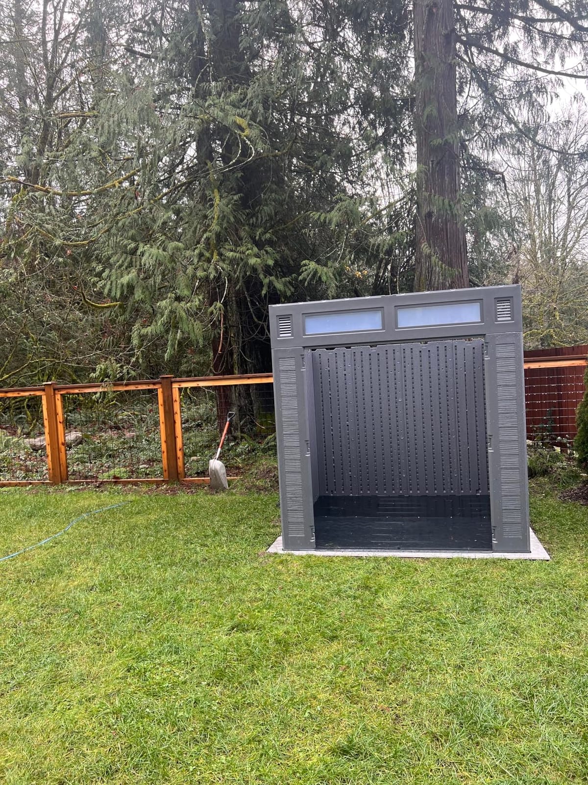 Suncast Modern Outdoor Storage Shed, 200 cu. ft. Peppercorn Resin Shed for Lawn Mower, Bikes, Utility Tools, Patio, & Yard. Weatherproof & Lockable Modern Sheds & Outdoor Storage, Made in USA customer photo 2
