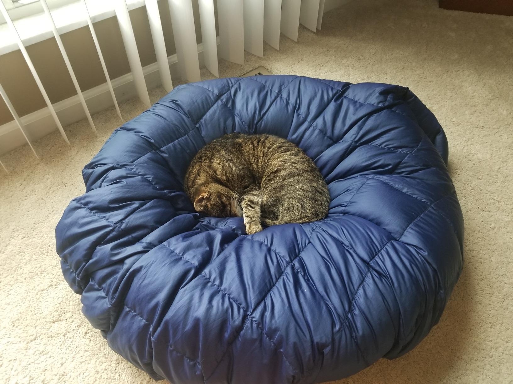 Friends Forever Donut Dog Bed Faux Fur Fluffy Calming Sofa For Large Dogs, Soft & Plush Anti Anxiety Pet Couch For Dogs, Machine Washable Coco Pet Bed with Non-Slip Bottom, 36