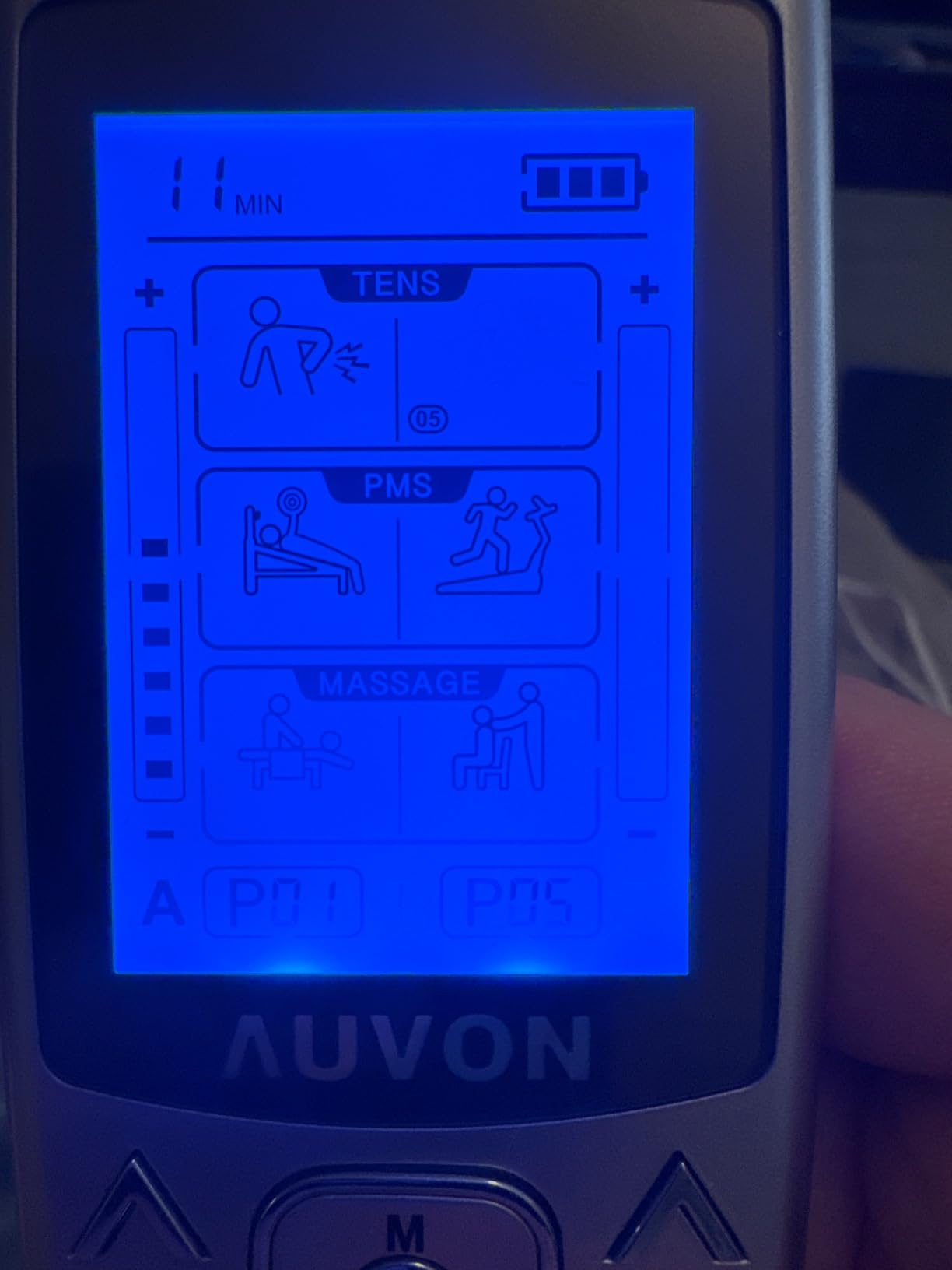 AUVON Dual Channel TENS Unit 24 Modes Muscle Stimulator for Pain Relief, Rechargeable TENS Machine Massager with 12 Pads customer photo 1
